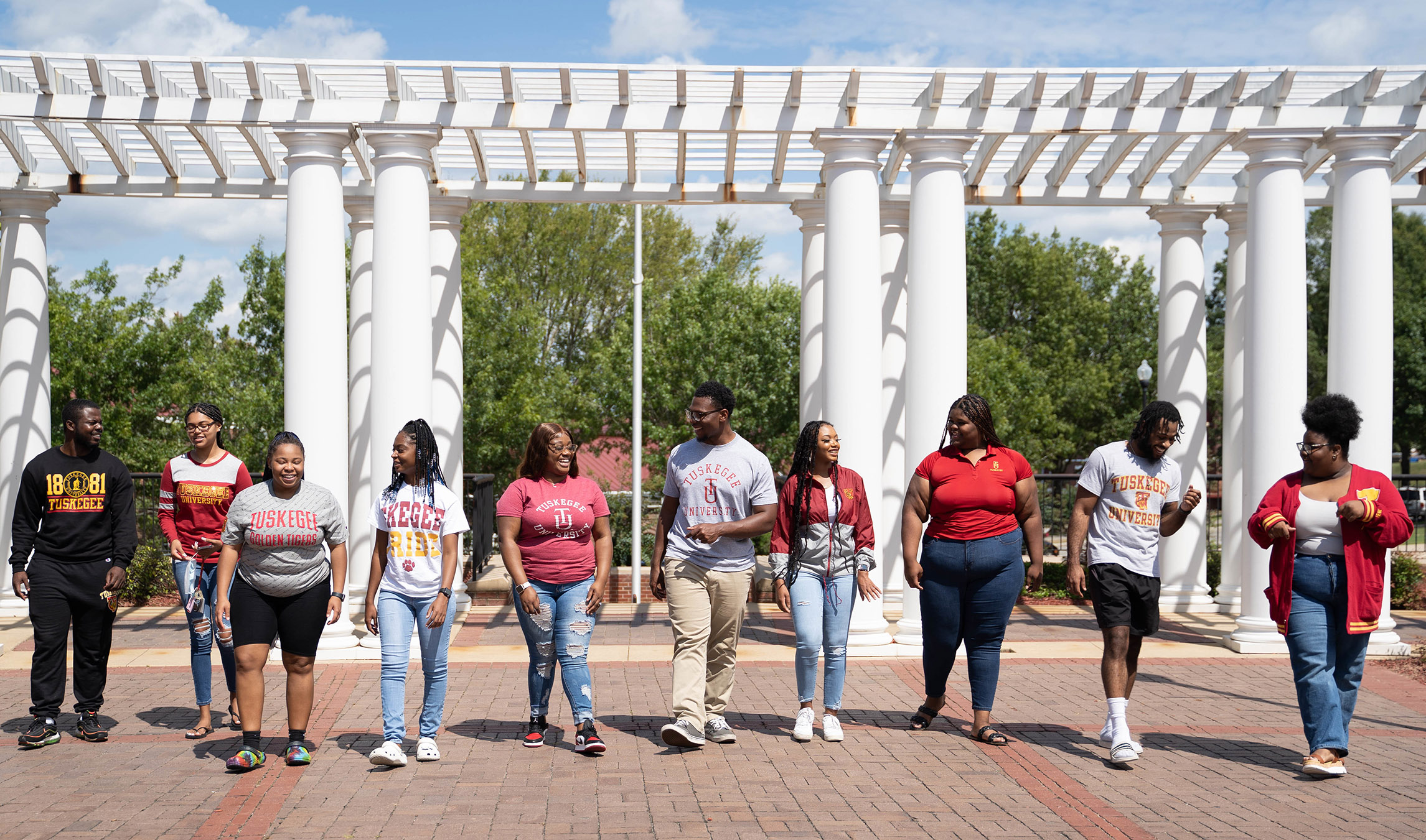 Students walking on campus